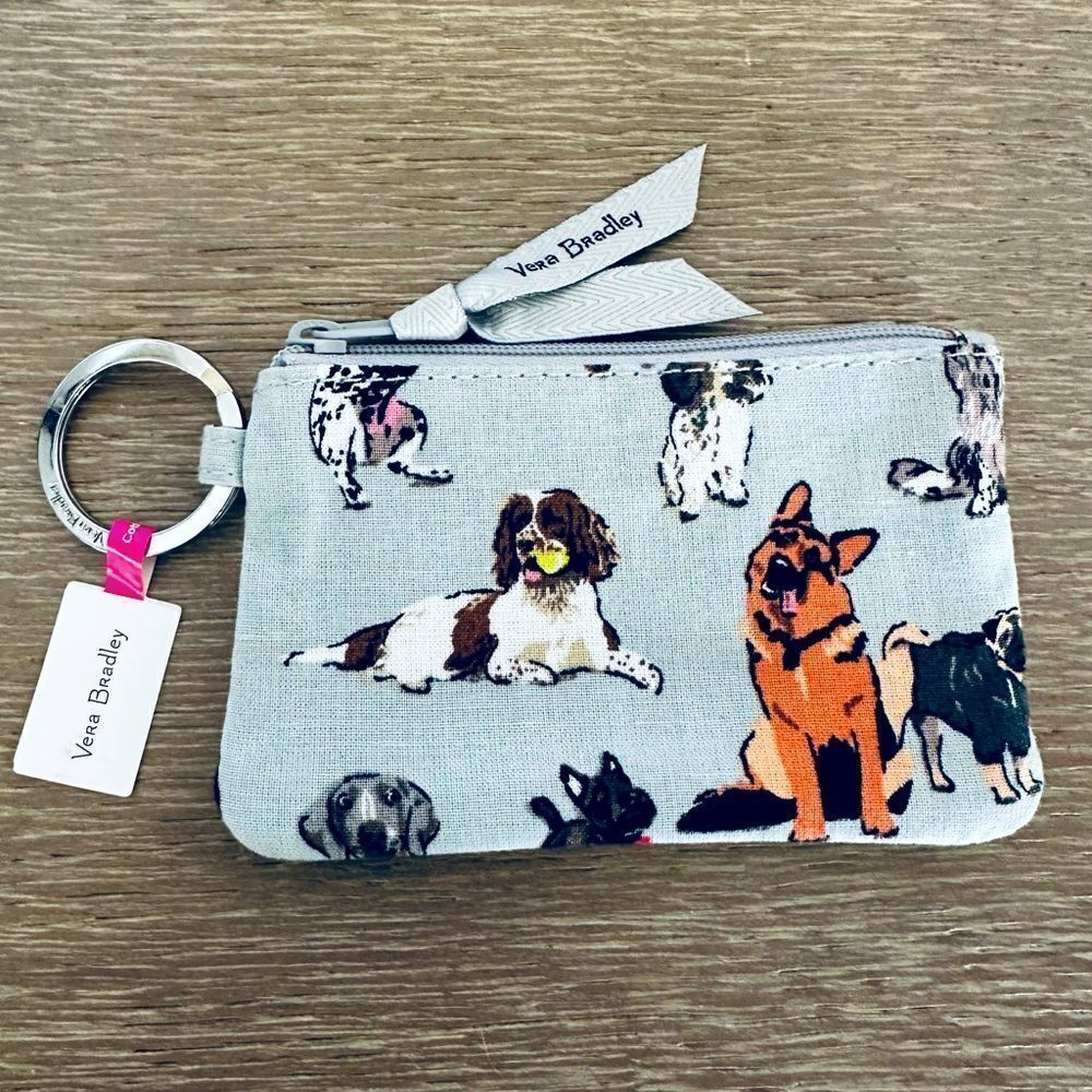 Vera Bradley Dog Show Zip ID Coin Purse Wallet